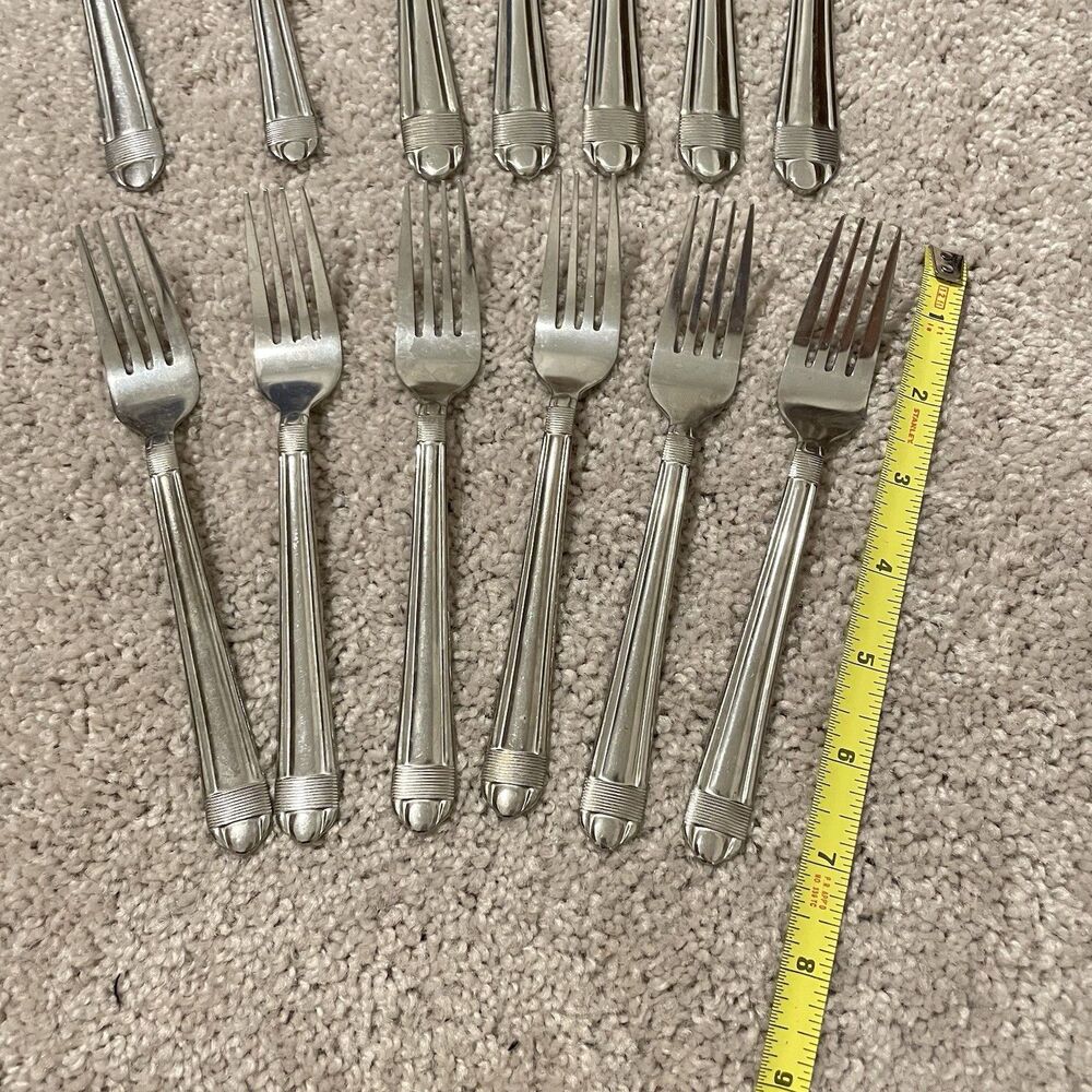 Hampton Silversmiths Stainless Steel Flatware Lot 13pcs Forks Spoons Knives - Picture 5 of 6
